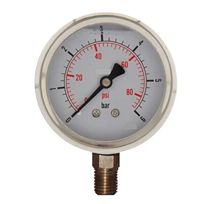 Imagen de Manómetro, Manómetro hidráulico 0 6 bar. del sistema de riego esfera glicerina ¼ ‘’. utilizado en fontanería y jardinería.
