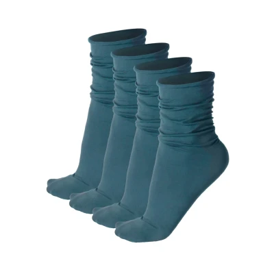 Imagen de CALZITALY PACK 4/5 Pares Calcetines sin Puño Elástico, Mujer, Mini Medias Opacas, Rombos Verde, Azul, Natural, Negro Made in Italy (Talla única, 4 Jeans Azules)