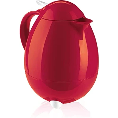 Imagen de Leifheit termo Columbus 1,0 L negro brillo intenso, grande con tecla de aroma para aprox. 8 tazas, portátil servir una mano