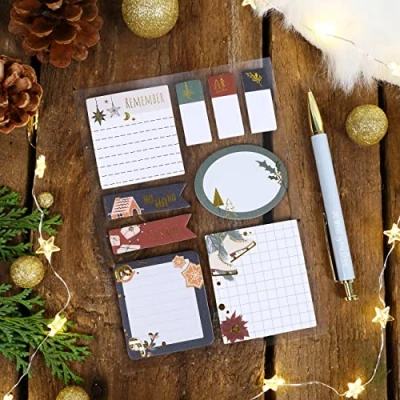 Imagen de Bullet Journal notas adhesivas Patines de hielo 9 bloques diferentes para Navidad hacer su cuaderno set 2