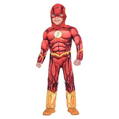 Imagen de amscan Disfraz sostenible de The Flash Edad, dibujo animado, color rosso, medium 6 8 años (9906079EU)