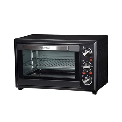 Imagen de Grunkel Horno eléctrico multifunción de sobremesa 28L HR 28NRM Con 3 funciones calor, selector temperatura hasta 230ºC y temporizador 60 min. Accesorios incluidos 1600W Negro