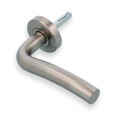Imagen de Amig Manilla con Roseta 19ED Interior de Latón Acero Inoxidable Medida: 53mm Cuadradillo 8 mm Mate