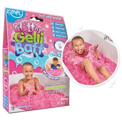Imagen de Zimpli Kids, purpurina Gelli Baff goma de mascar, color rosa