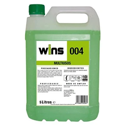 Imagen de VINFER Multiusos Wins 004. Abrillanta y Elimina la Suciedad acumulada en Cualquier Tipo de Superficie sin dañarlas. Envase 5 litros.