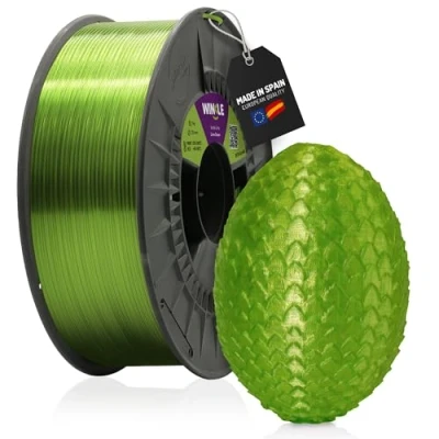 Imagen de WINKLE Filamento PETG Cristal Verde Lima Impresora 3D 1,75mm 1kg Compatible con Mayoría Impresoras Precisión Dimensional Bobina