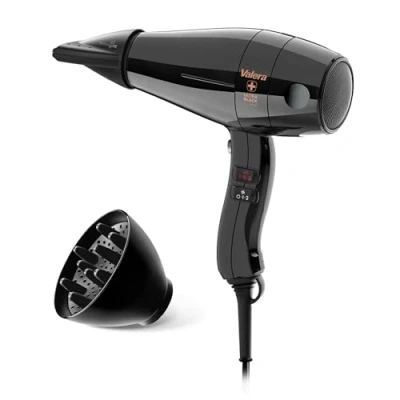 Imagen de Valera, Swiss Silent Jet 8500 Ultrablack, Secador de Pelo Profesional, Potente Motor AC Performance, 6 Ajustes Temperatura, Generador Iones, Cable Flexible Antienredos, 2000 W, Negro
