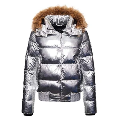 Imagen de Superdry A4 Padded Chaqueta, Silver Metallic, 8 para Mujer