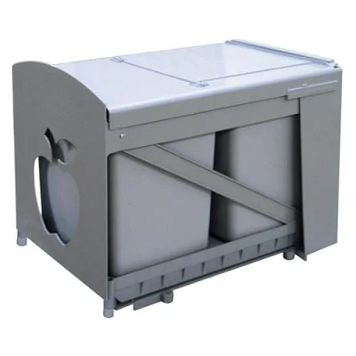 Imagen de JUYPAL Modulo cubo basura ecológico extraible 2x16l incluye set de mecanizacion a la puerta
