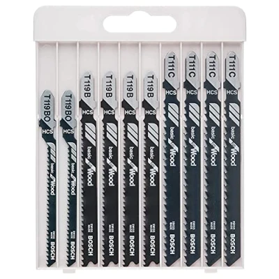 Imagen de Bosch Professional Set de 10 Hojas Sierra Calar (para Madera, Accesorios con Conexión Vástago en T)
