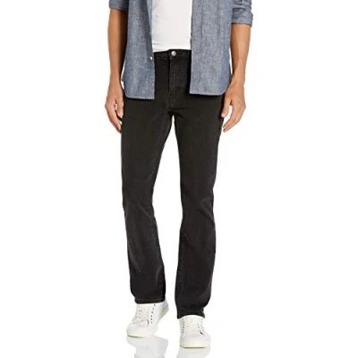 Imagen de Amazon Essentials Vaqueros Acampanados de Corte Ajustado Hombre, Negro Efecto Lavado, 34W / 33L