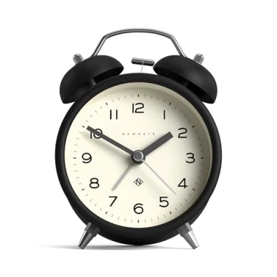 Imagen de NEWGATE ® Charlie Bell Echo Alarm Reloj Despertador de cabecera contemporáneo pequeño Accesorios Dormitorio Relojes despertadores Escritorio (Negro)