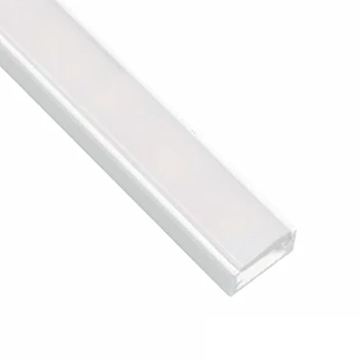 Imagen de Perfil de aluminio para tiras LED (2 m, 14 x 7 mm) en color blanco con cubierta mate)
