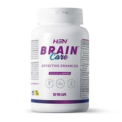 Imagen de HSN Brain Care 120 Cápsulas Vegetales Nootrópico natural para mantener unas buenas funciones cognitivas y bienestar mental No GMO, Vegano, Sin Gluten