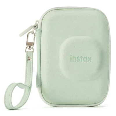 Imagen de Funda cámara Fujifilm Instax Mini Liplay Case, Terciopelo, Cierre de Cremallera, Matcha Green