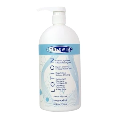 Imagen de TRISWIM Loción Corporal Regeneradora de la Piel, Cuidado para Cuerpo Después Nadar, Enriquecida Magnesio, Hidratante Vegano Piscina Nadadores, Body Lotion 251ml