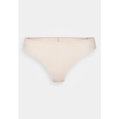 Imagen de Chantelle Tanga de encaje elástico suave, color rubor, talla única