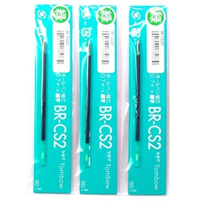Imagen de Tombow 0,7 mm verde cartucho de recambio (br cs207), para Multicolor Color bolígrafo Reporter 2, 3, y 4, x 3 Paquete/total pcs (importación Japón)