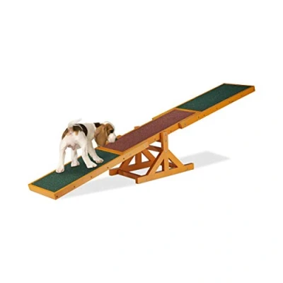 Imagen de Relaxdays Balancín Perro, Dog Agility, Entrenamiento, Mascotas Grandes y Pequeñas, 1 Ud., 54 x 180 30 cm, Multicolor