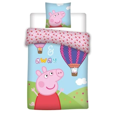Imagen de Peppa Pig Juego de cama (funda nórdica 100 x 135 cm y funda almohada 40 60 cm, % algodón), diseño