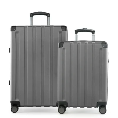 Imagen de Hauptstadtkoffer Q Damm TSA Maleta rígida con 4 ruedas, plata, Koffer Set (S+M), Juego de maletas