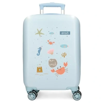 Imagen de Enso Mr Crab Maleta de Cabina Azul 33x50x20 cms Rígida ABS 33L 2 kgs 4 Ruedas Dobles Equipaje Mano