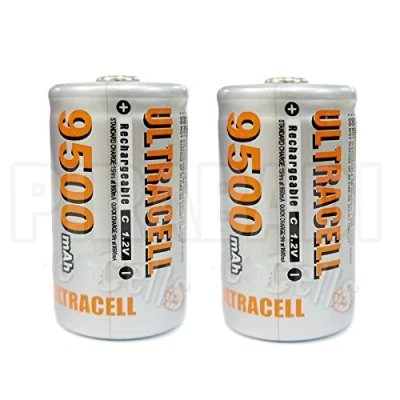 Imagen de 2 pilas C R14 LR14 9500 mAh recargable 1.2 V Ni MH batería