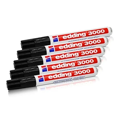 Imagen de edding Marcador permanente 3000, negro, 1,5 3 mm, rellenable, 5 unidades, 4 300001_5
