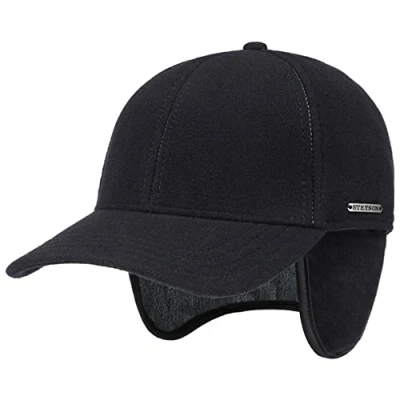 Imagen de Stetson Gorra de Béisbol con Orejeras Vaby Cachemira, Hombre Visera y Protector Cuello Lana otoño/Invierno Azul Oscuro XXL (62 63 cm)