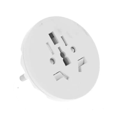Imagen de Adaptador universal de viaje (color blanco) enchufe Schuko 16 a toma UK USA AUS CN Max 2300 W