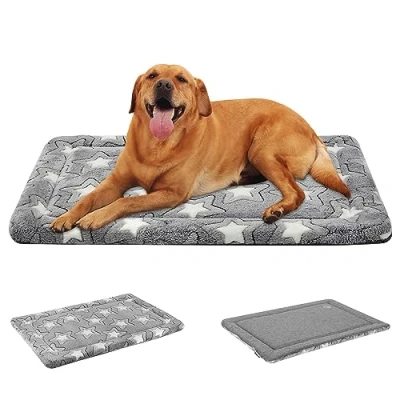 Imagen de EMPSIGN Alfombra De Cama para Perro, Reversible (Fresco y Caliente), Colchón Perro Lavable, Impermeable Perros con Funda Extraíble, Gris, XL, 107 * 71 2.8cm