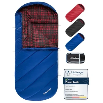 Imagen de KingCamp XL Saco de Dormir Franela Extra Grande Ligero Super Cómodo Invierno Calído Adulto para Camping,Viaje,Aire Libre
