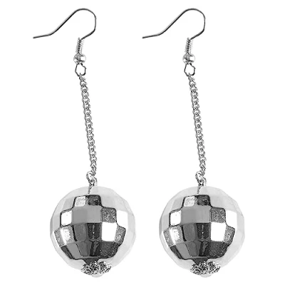 Imagen de WIDMANN 03526 Pendientes Bola de Discoteca, Womens, Plata, One size , color/modelo surtido