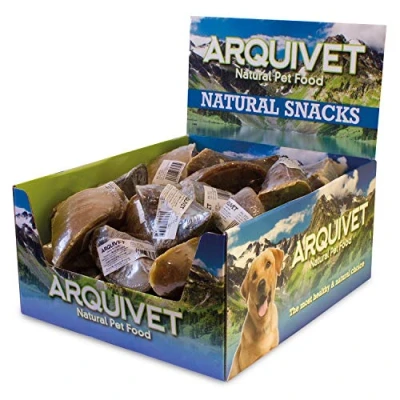 Imagen de ARQUIVET Expositor 20 Unidades Hueso de Ternera rellena Carne Snacks Naturales para Perros Chuches Golosinas Premios y recompensas