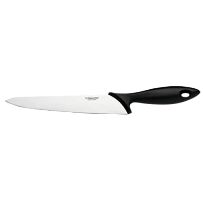 Imagen de FISKARS Cuchillo de cocina, Essential, longitud la hoja: 21 cm, acero inoxidable/plástico PP, negro, 1065566