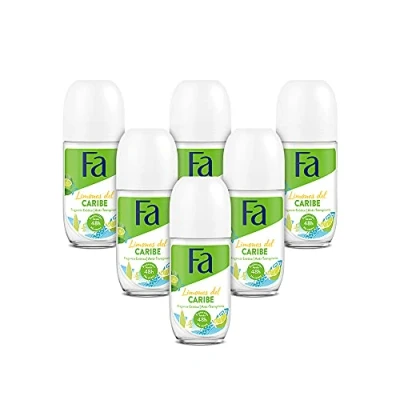 Imagen de Fa Desodorante Roll On Limones del Caribe 50ml (pack de 6) Total: 300ml Frescor