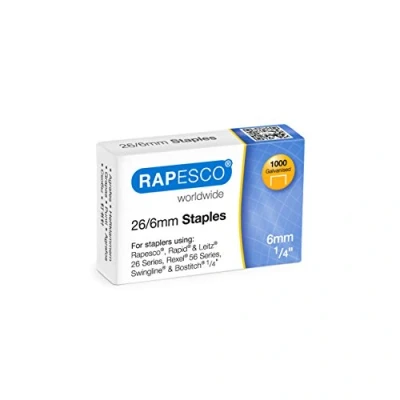 Imagen de Rapesco S11661Z3 Grapas Galvanizadas 26/6mm (No.56), Caja de 1000