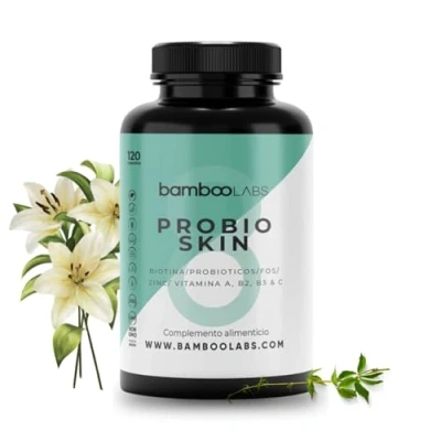 Imagen de Biotina + Zinc Multivitaminico Probioticos, 120 Cápsulas, Potencia la Microbiota de tu Piel, Apoya el Crecimiento del Pelo, Fortalece Piel y las Uñas, Vegano