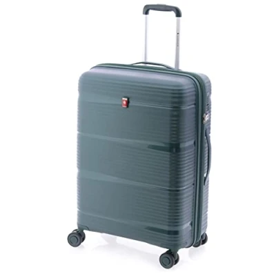 Imagen de GLADIATOR Maleta Mediana Polipropileno 60 CM, 4 Ruedas Dobles, Cierre TSA. Modelo Extensible (Verde)