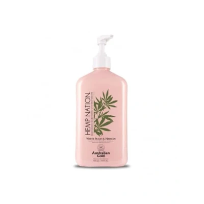 Imagen de Australian Gold compatible Hemp Nation White Peach &amp; Hibiscus Tan Extender Body Lotion 535 ml