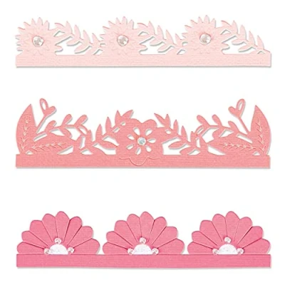 Imagen de Sizzix Juego de Troqueles Thinlits 3PK Bordes Florales audaces por Olivia Rose, 665472, Acero al Carbono, Multicolor, One Size