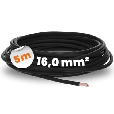 Imagen de 5 metro Lapp 4520016 H07V K 16,0 mm² negro I Cable de cableado flexible PVC individual trenzado 16 mm2