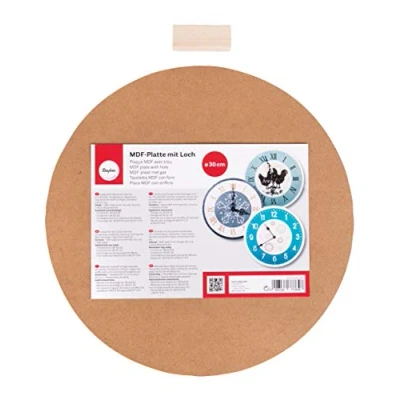 Imagen de RAYHER 62423000 Base para reloj de MDF, 30 cm y agujero 1,1cm, firme ligera