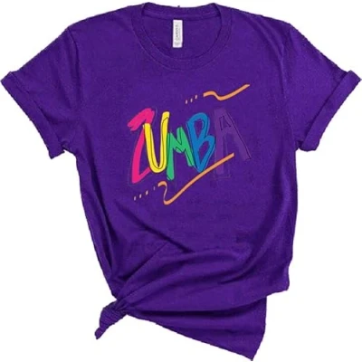 Imagen de Camiseta de Zumba para Mujer Mangas Cortas Estampadas Top Casual Las Clases 2023 Entrenamiento físico Baile