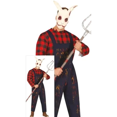 Imagen de FIESTAS GUIRCA Disfraz de Granjero Asesino para Hombre Disfraces Halloween Talla M Adulto