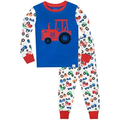 Imagen de Harry Bear Pijamas de Manga Larga para niños Tractor Ajuste Ceñido Multicolor 6 7 Años