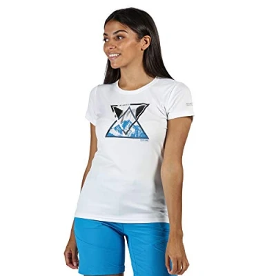 Imagen de Regatta Fingal V Camiseta De Deporte Manga Corta Y Tejido Secado Rápido con Estampado Gráfico T Shirts/Polos/Vests, Mujer, White, 24