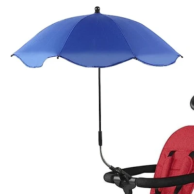 Imagen de parasol para cochecito universal, anti UV 50+, sombrilla Bebe, con pinza ajustable y brazo 360 , cochecito, bicicleta, silla ruedas, playa