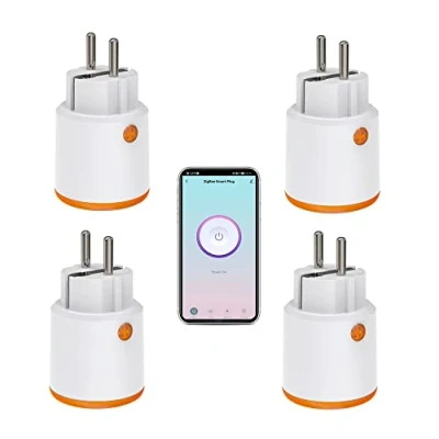 Imagen de Smart Power Plugs Zigbee Plug con función de medición y temporizador, control la aplicación Tuya, notificación push, hub requerido, zócalo 16 A, compatible Alexa, Google