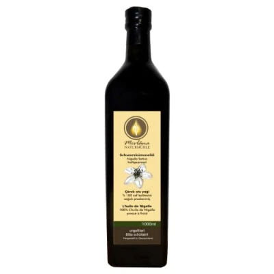 Imagen de Mevlana Natural Molinillo egipcio schwarzkümmelöl, ungefiltert, prensado en frío, pressung, rohkost Calidad, 1er Pack (1 x 1 l)